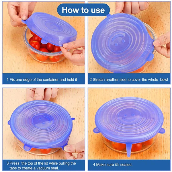 6-Piece Silicone Stretch Lids Set