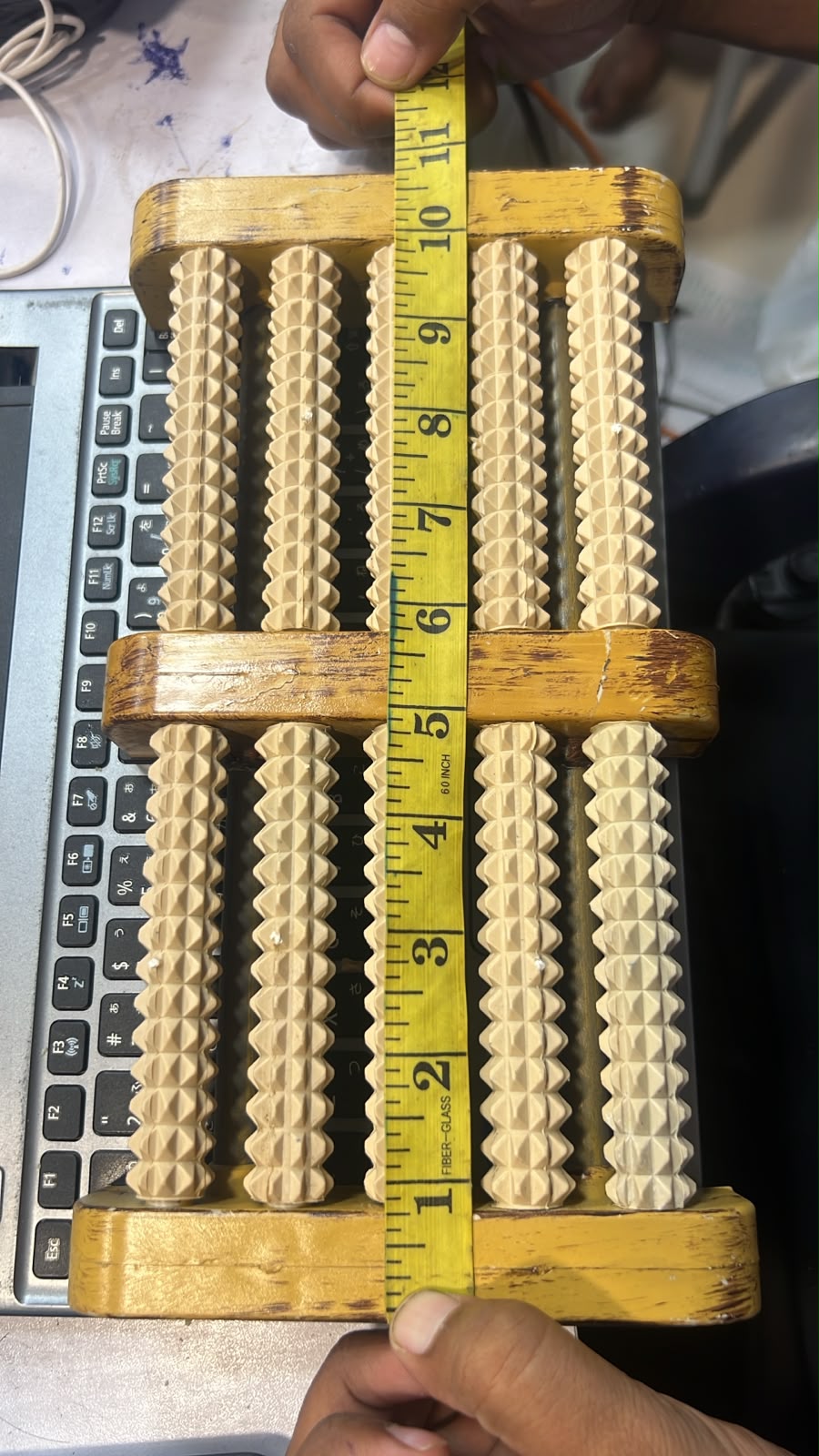 Traditional Wooden And Plastic Sticks Roller Foot Massager